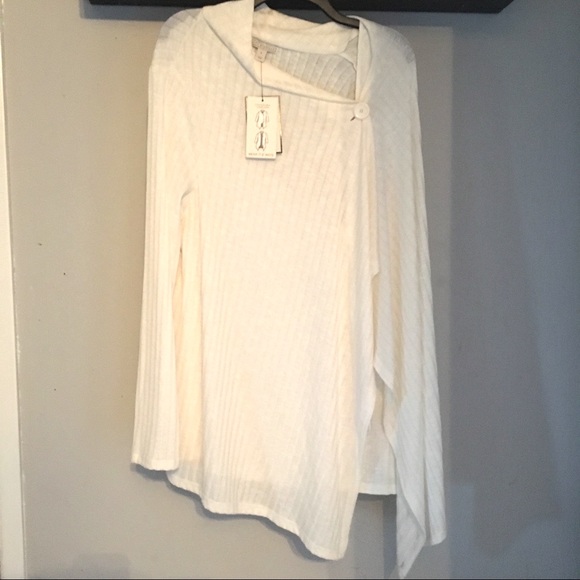 LAST ONE! w/TAG Light FLYAWAY Open CARDIGAN- White - Picture 5 of 8